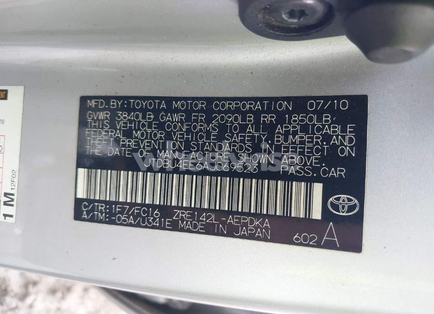 Photo 9 of 2010 Toyota Corolla LE (VIN JTDBU4EE6AJ069523)