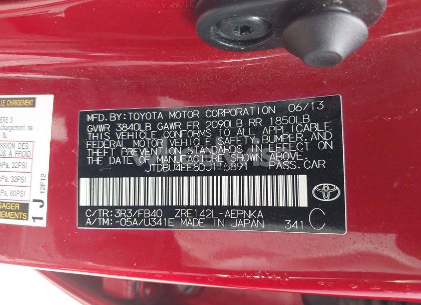 Photo 9 of 2013 Toyota Corolla LE (VIN JTDBU4EE8DJ115891)