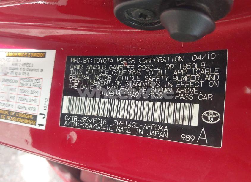 Photo 9 of 2010 Toyota Corolla LE (VIN JTDBU4EE9A9107909)