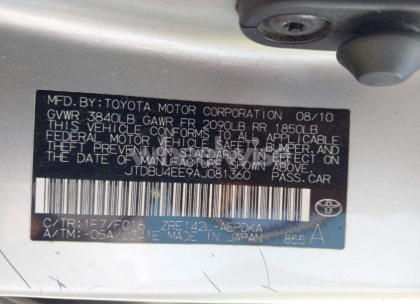 Photo 9 of 2010 Toyota Corolla LE (VIN JTDBU4EE9AJ081360)