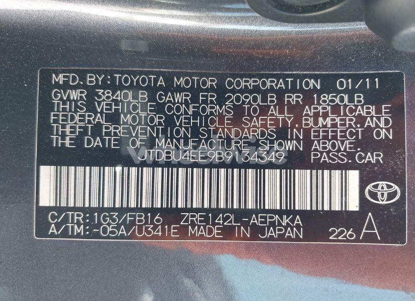 Photo 9 of 2011 Toyota Corolla LE (VIN JTDBU4EE9B9134349)