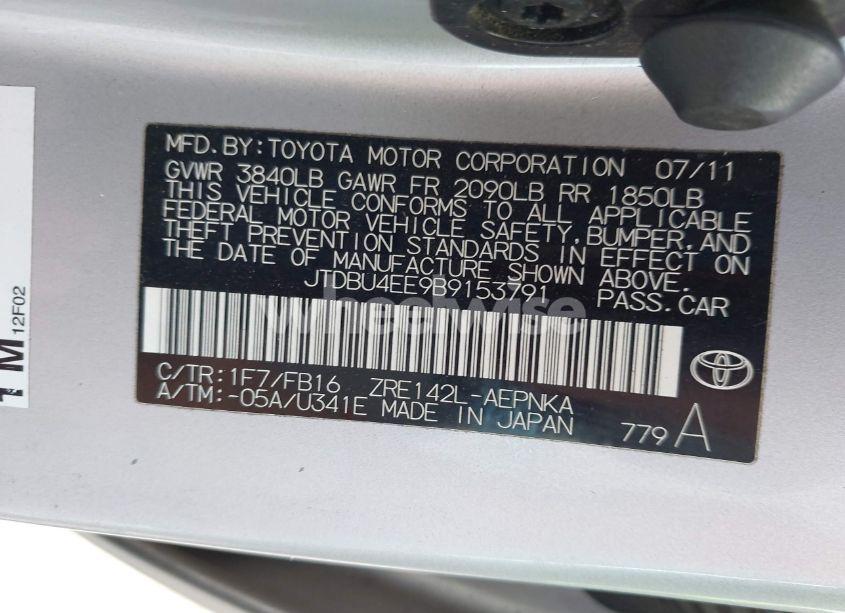 Photo 9 of 2011 Toyota Corolla LE (VIN JTDBU4EE9B9153791)