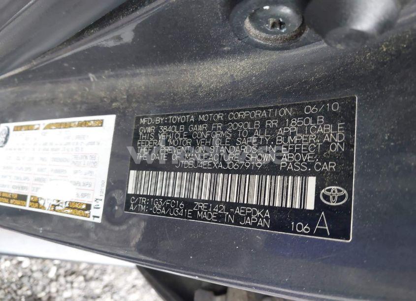 Photo 9 of 2010 Toyota Corolla LE (VIN JTDBU4EEXAJ067919)