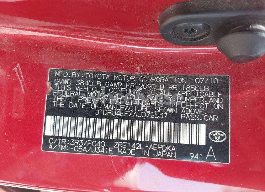 Photo 9 of 2010 Toyota Corolla LE (VIN JTDBU4EEXAJ072537)