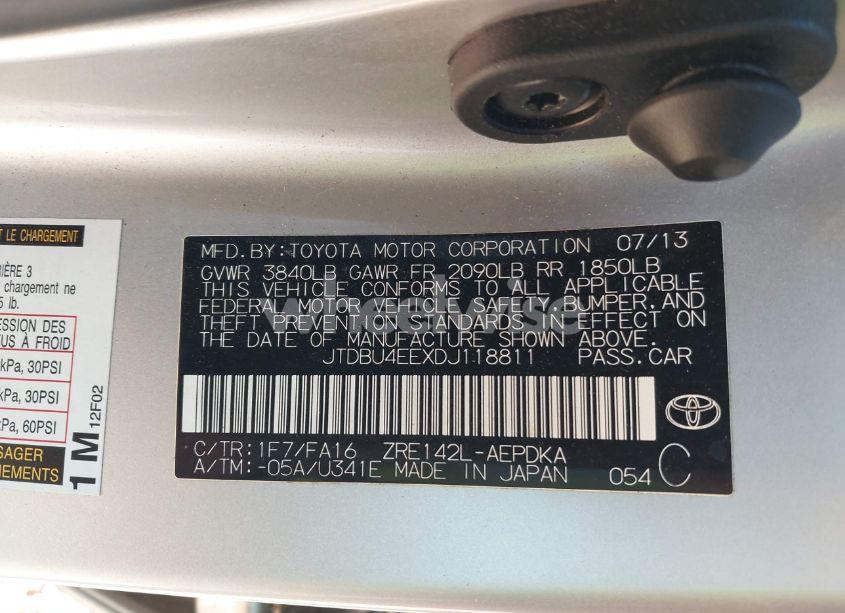 Photo 9 of 2013 Toyota Corolla L (VIN JTDBU4EEXDJ118811)