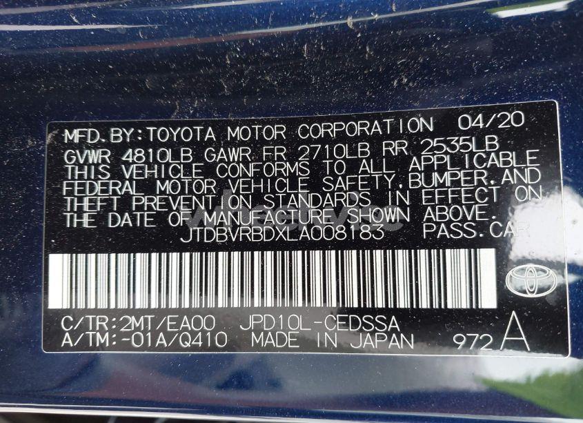 Photo 9 of 2020 Toyota Mirai (VIN JTDBVRBDXLA008183)