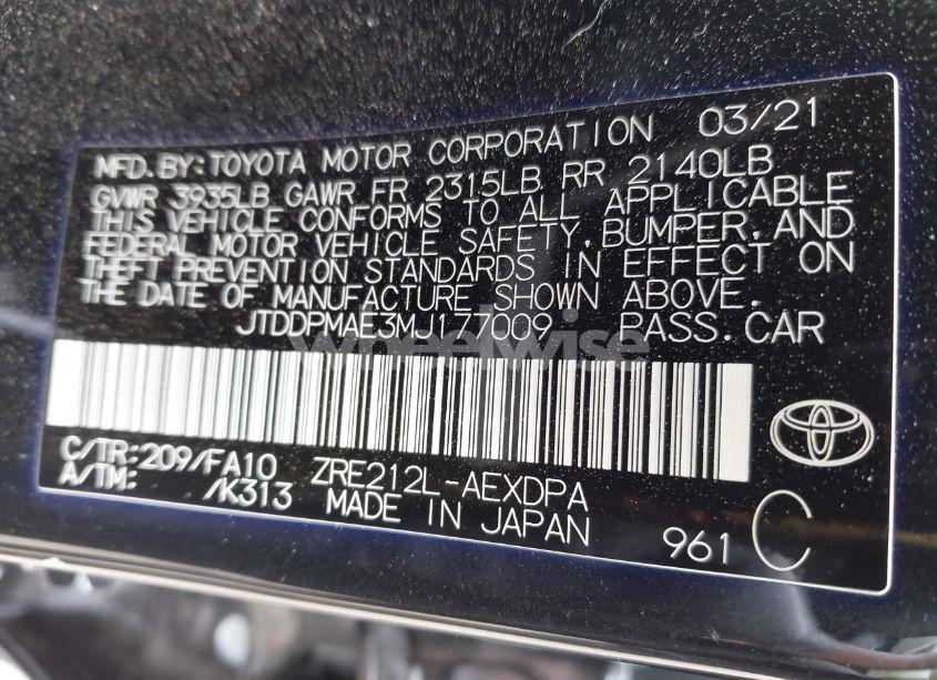 Photo 9 of 2021 Toyota Corolla L (VIN JTDDPMAE3MJ177009)