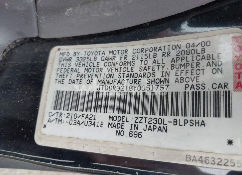 Photo 9 of 2000 Toyota Celica GT (VIN JTDDR32T8Y0051757)