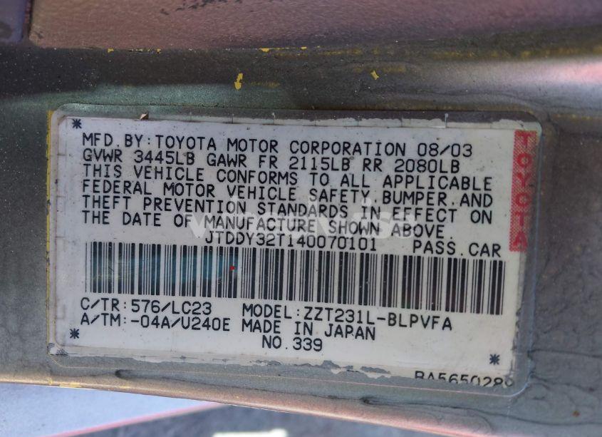 Photo 9 of 2004 Toyota Celica GTS (VIN JTDDY32T140070101)