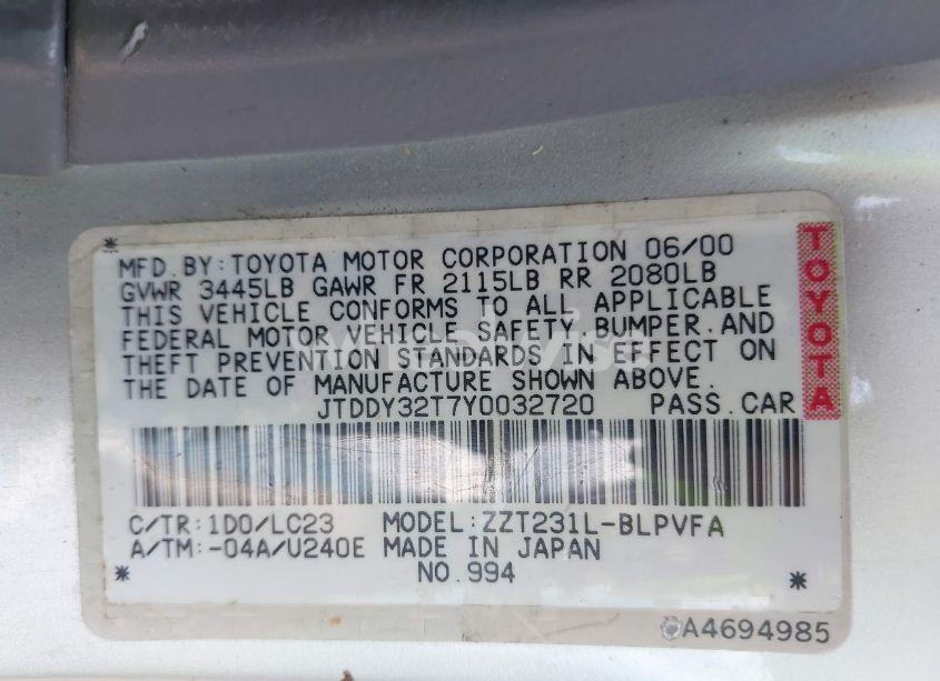 Photo 9 of 2000 Toyota Celica GTS (VIN JTDDY32T7Y0032720)