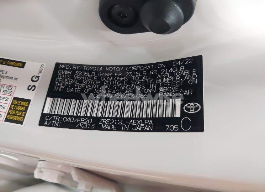 Photo 9 of 2022 Toyota Corolla LE (VIN JTDEPMAE5N3022066)