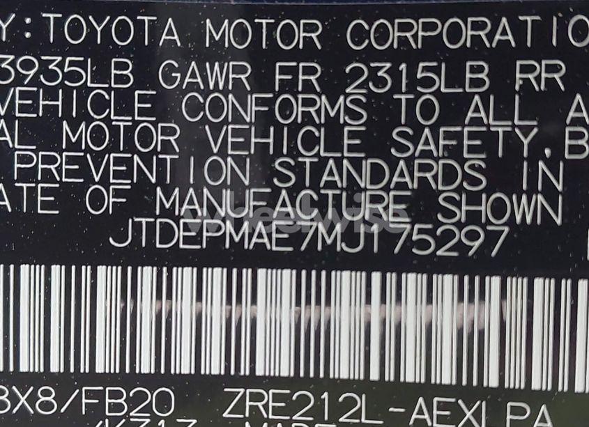 Photo 9 of 2021 Toyota Corolla LE (VIN JTDEPMAE7MJ175297)