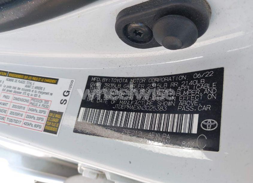 Photo 9 of 2022 Toyota Corolla LE (VIN JTDEPMAEXN3025383)