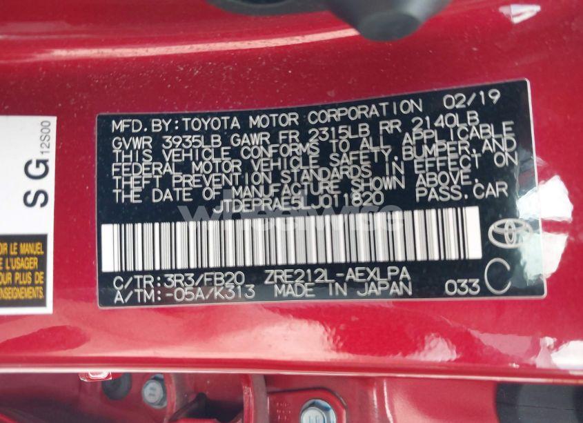 Photo 9 of 2020 Toyota Corolla LE (VIN JTDEPRAE5LJ011820)