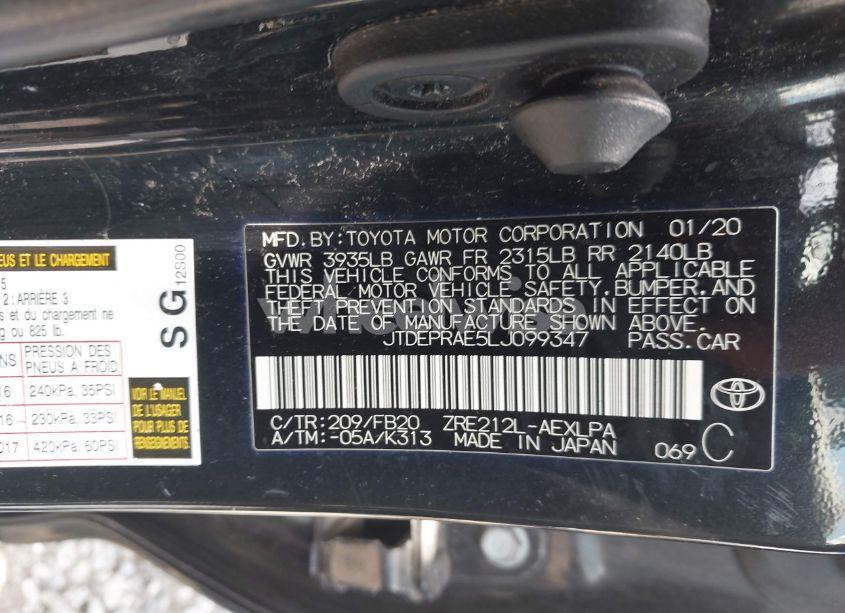 Photo 9 of 2020 Toyota Corolla LE (VIN JTDEPRAE5LJ099347)