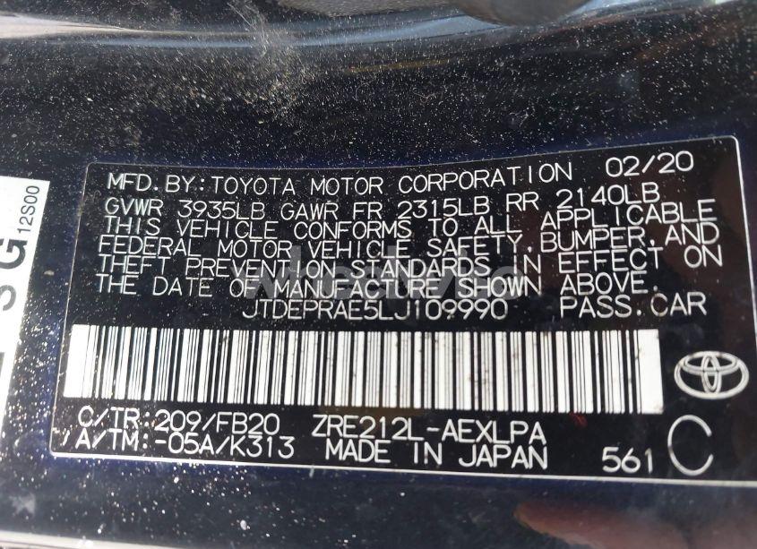 Photo 9 of 2020 Toyota Corolla LE (VIN JTDEPRAE5LJ109990)