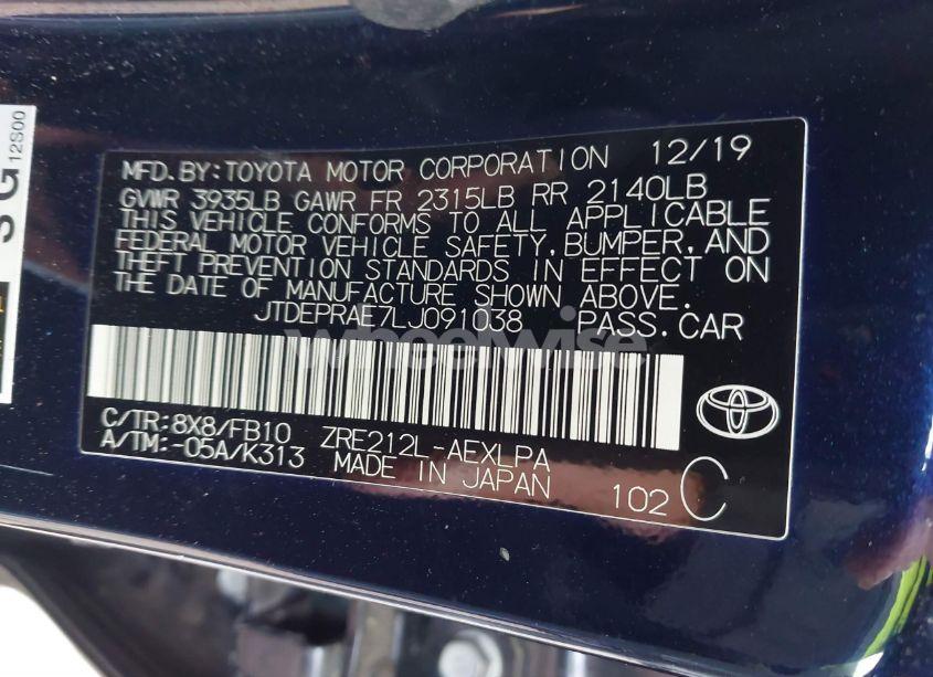 Photo 9 of 2020 Toyota Corolla LE (VIN JTDEPRAE7LJ091038)