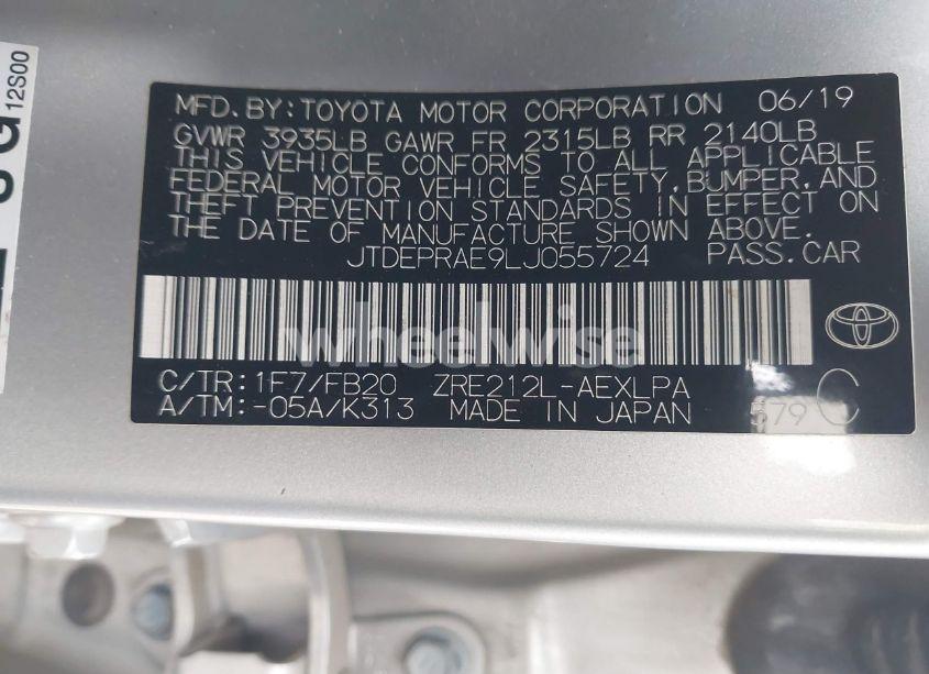 Photo 9 of 2020 Toyota Corolla LE (VIN JTDEPRAE9LJ055724)