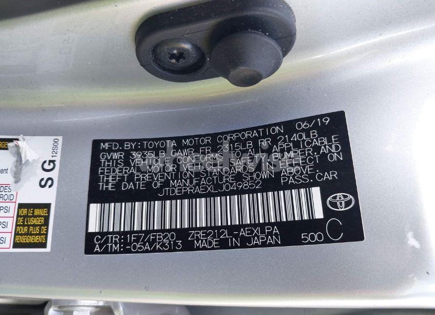 Photo 9 of 2020 Toyota Corolla LE (VIN JTDEPRAEXLJ049852)