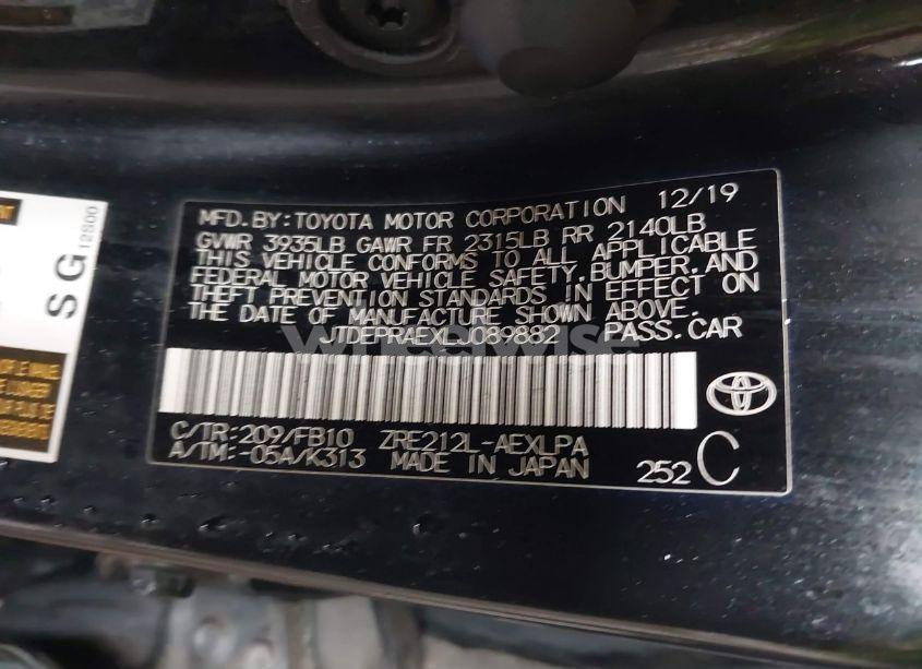 Photo 9 of 2020 Toyota Corolla LE (VIN JTDEPRAEXLJ089882)
