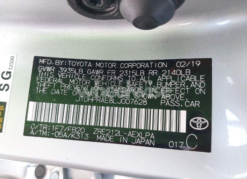 Photo 9 of 2020 Toyota Corolla LE (VIN JTDHPRAE8LJ007628)