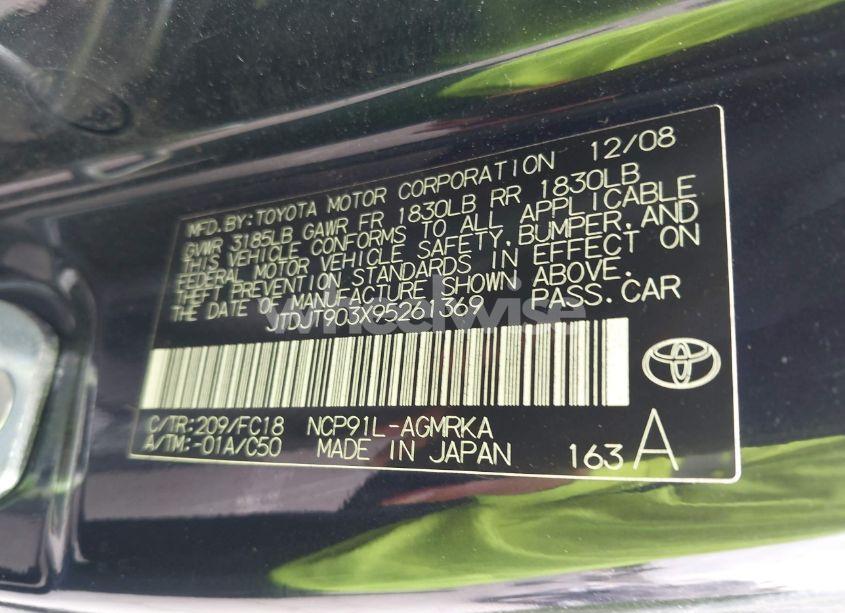 Photo 9 of 2009 Toyota Yaris (VIN JTDJT903X95261369)