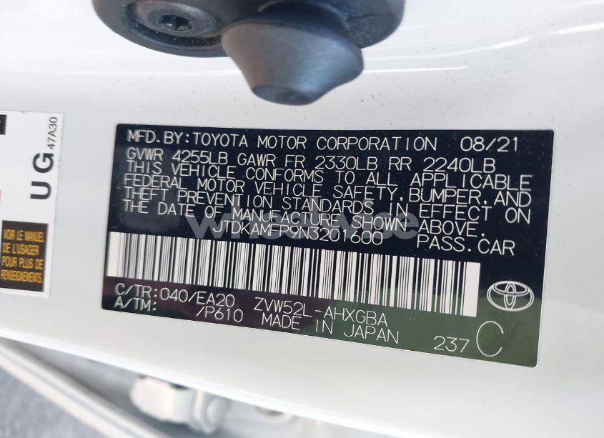 Photo 9 of 2022 Toyota Prius PRIME XLE (VIN JTDKAMFP9N3201600)