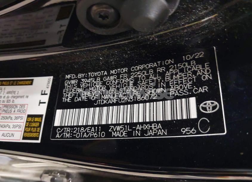 Photo 9 of 2022 Toyota Prius LIMITED (VIN JTDKAMFU2N3186072)