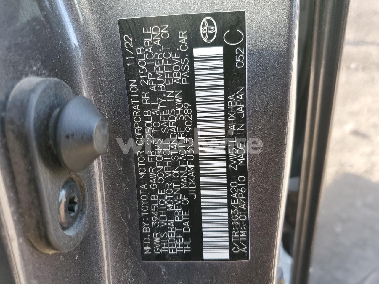 Photo 12 of 2022 TOYOTA PRIUS NIGHT SHADE (VIN JTDKAMFU3N3190289)