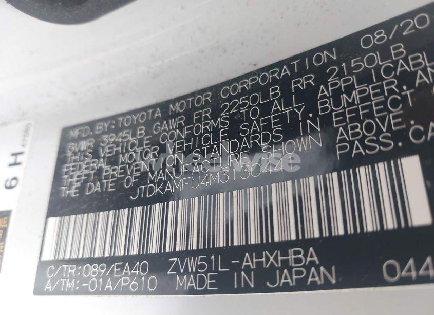 Photo 9 of 2021 Toyota Prius LIMITED (VIN JTDKAMFU4M3130441)