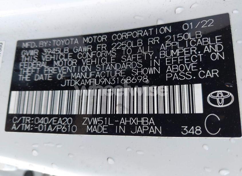 Photo 9 of 2022 Toyota Prius NIGHTSHADE EDITION (VIN JTDKAMFU9N3168698)