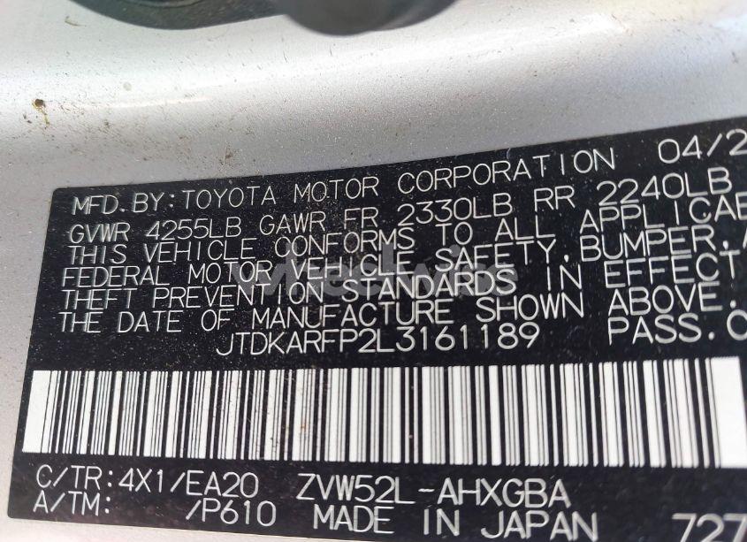 Photo 9 of 2020 Toyota Prius PRIME XLE (VIN JTDKARFP2L3161189)