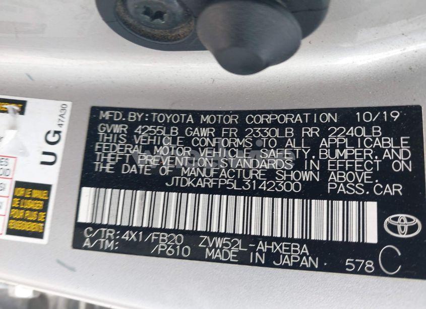 Photo 9 of 2020 Toyota Prius PRIME LE (VIN JTDKARFP5L3142300)
