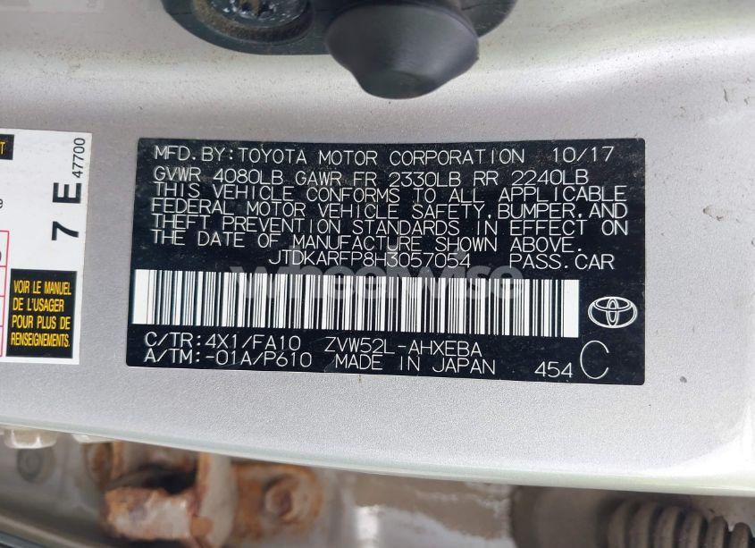 Photo 9 of 2017 Toyota Prius PRIME PLUS (VIN JTDKARFP8H3057054)