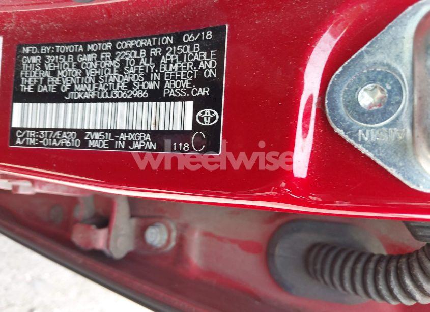 Photo 9 of 2018 Toyota Prius FOUR (VIN JTDKARFU0J3062986)