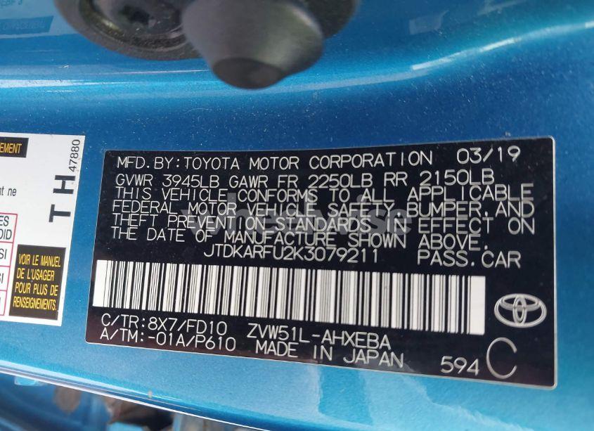 Photo 9 of 2019 Toyota Prius LE (VIN JTDKARFU2K3079211)