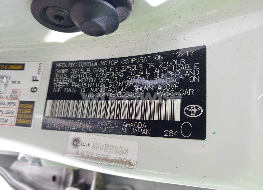 Photo 9 of 2018 Toyota Prius FOUR (VIN JTDKARFU8J3054828)