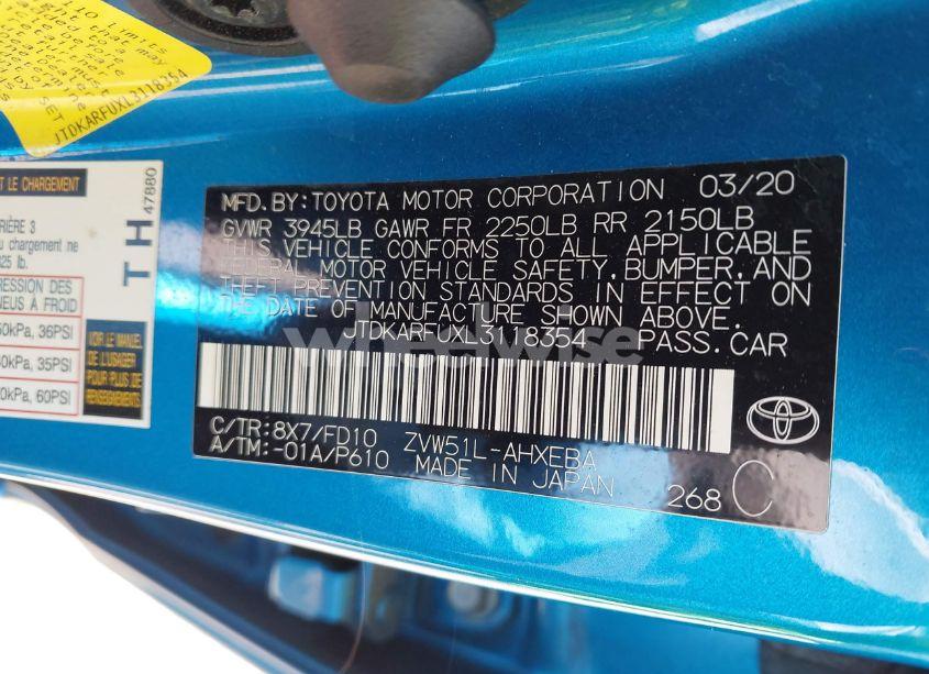 Photo 9 of 2020 Toyota Prius LE (VIN JTDKARFUXL3118354)