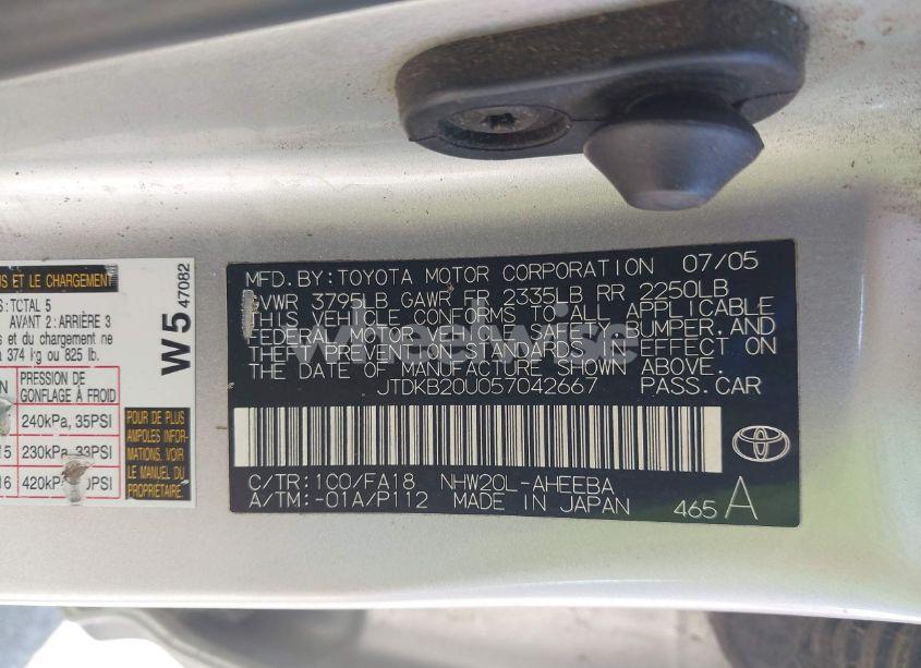 Photo 9 of 2005 Toyota Prius (VIN JTDKB20U057042667)