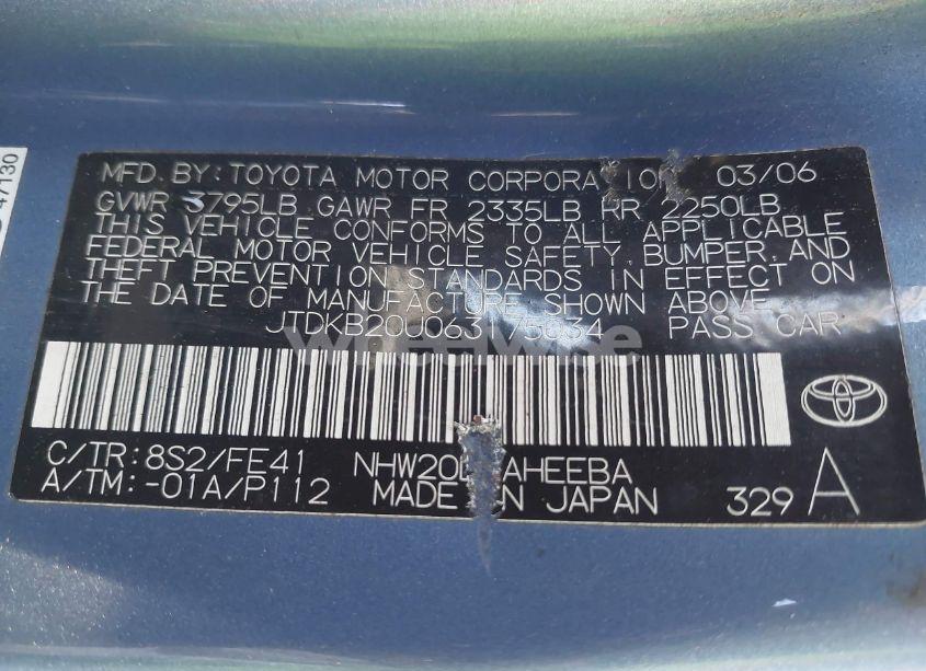 Photo 9 of 2006 Toyota Prius (VIN JTDKB20U063175034)