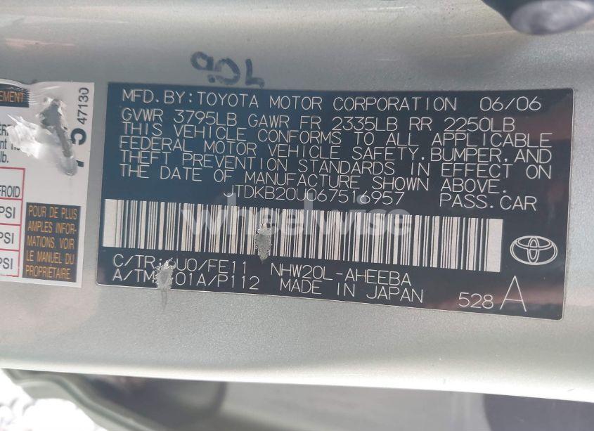 Photo 9 of 2006 Toyota Prius (VIN JTDKB20U067516957)