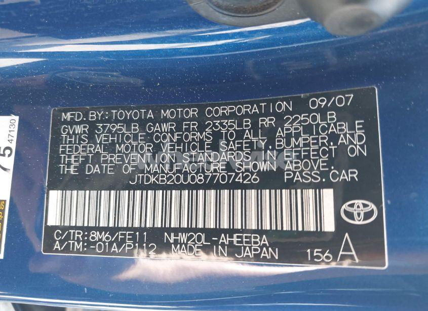 Photo 9 of 2008 Toyota Prius (VIN JTDKB20U087707426)