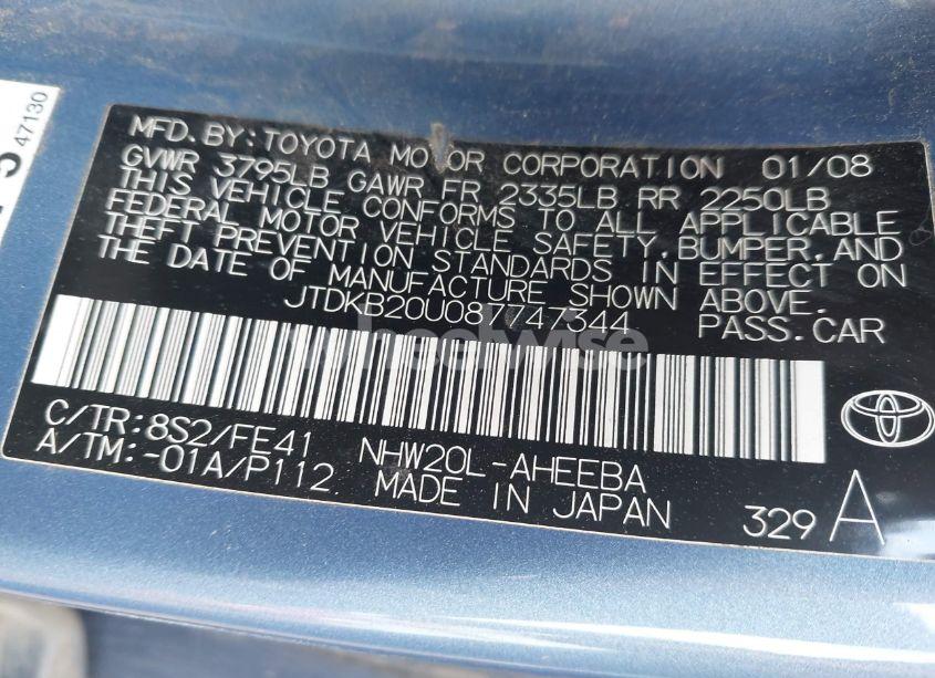 Photo 9 of 2008 Toyota Prius (VIN JTDKB20U087747344)