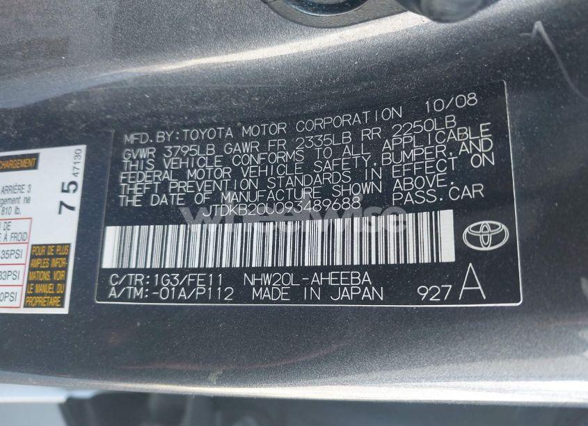 Photo 9 of 2009 Toyota Prius (VIN JTDKB20U093489688)