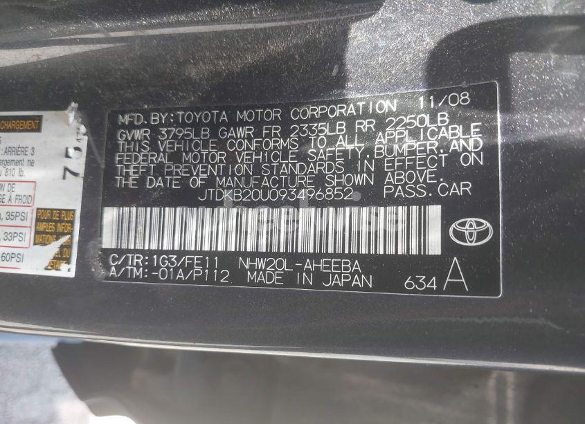 Photo 9 of 2009 Toyota Prius (VIN JTDKB20U093496852)