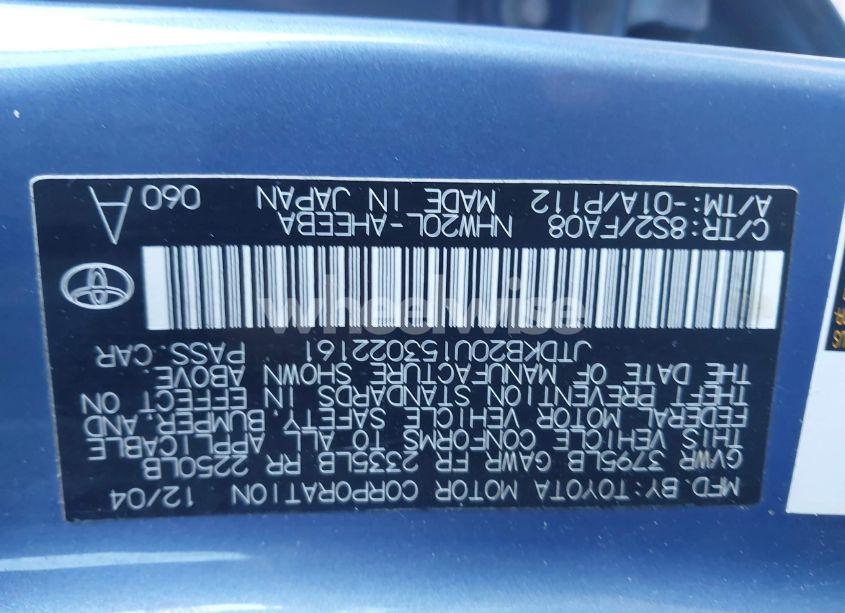 Photo 9 of 2005 Toyota Prius (VIN JTDKB20U153022161)