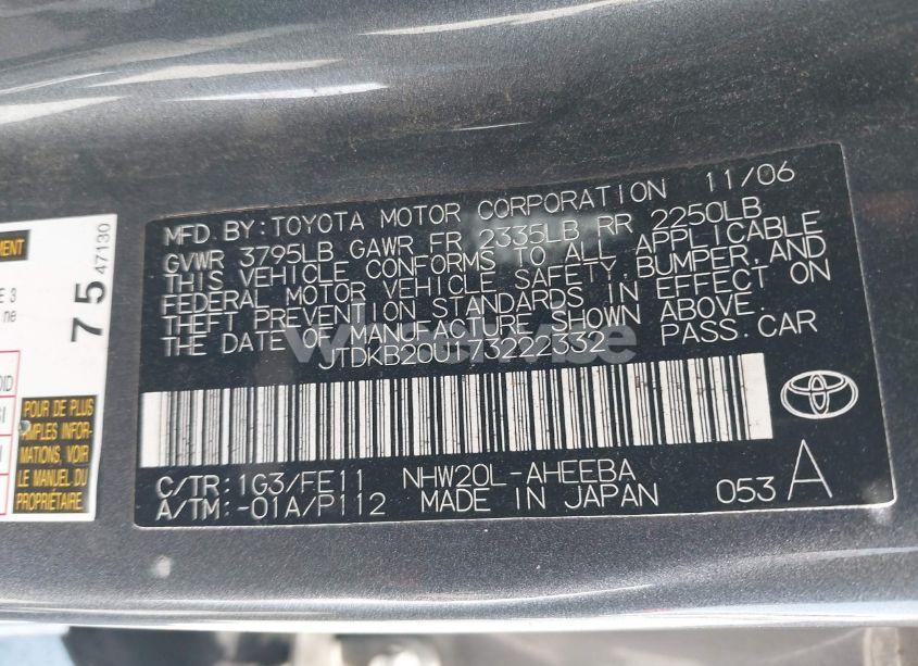 Photo 9 of 2007 Toyota Prius TOURING (VIN JTDKB20U173222332)