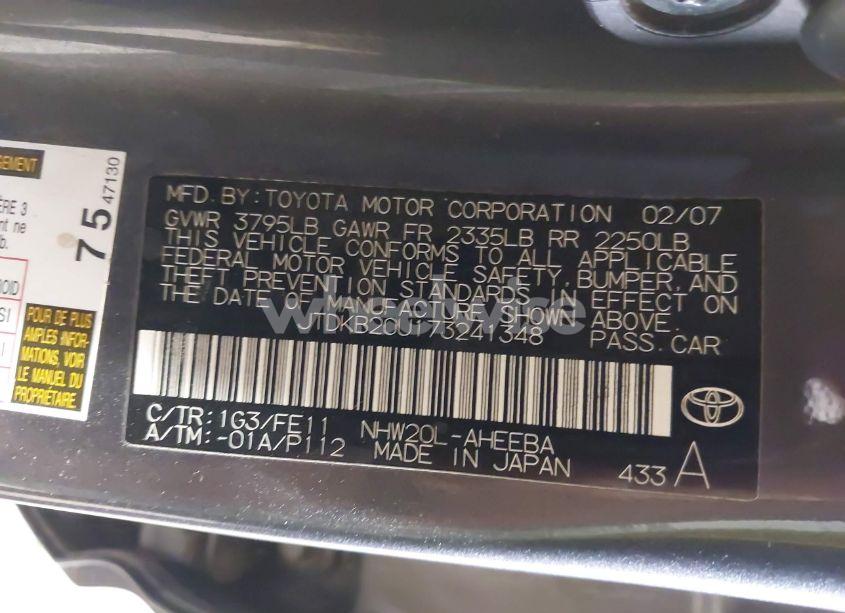 Photo 9 of 2007 Toyota Prius (VIN JTDKB20U173241348)