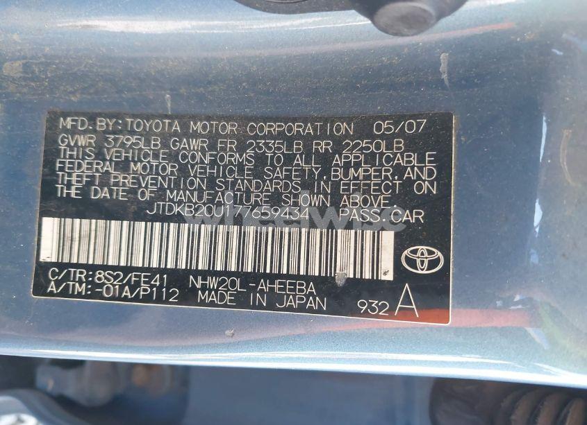 Photo 9 of 2007 Toyota Prius (VIN JTDKB20U177659434)