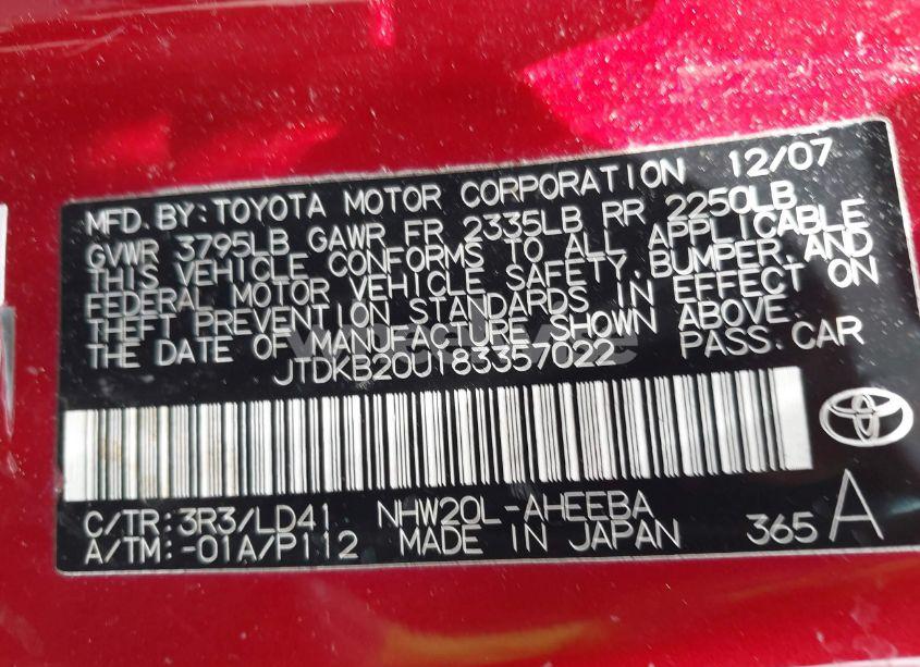 Photo 9 of 2008 Toyota Prius (VIN JTDKB20U183357022)